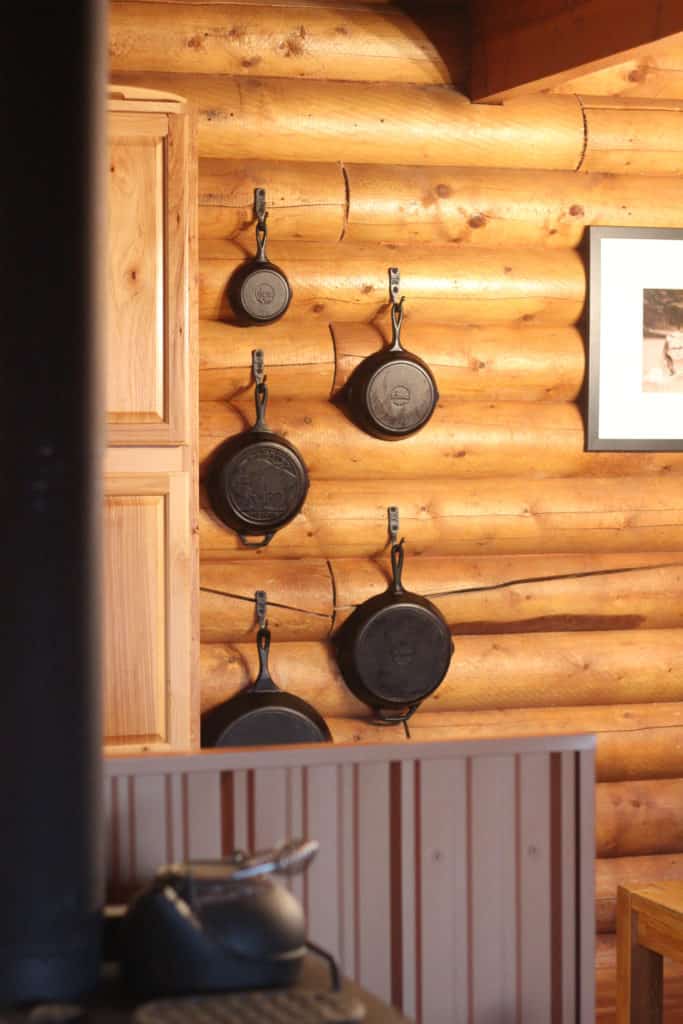 Cast Iron Display in a Log Cabin - Rosehips & Honey