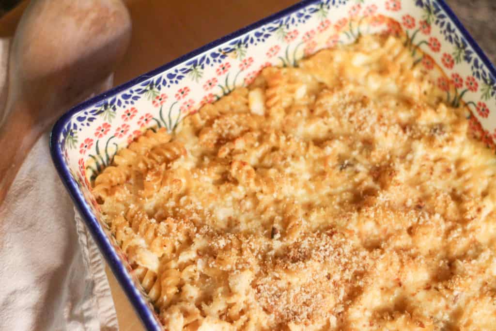 Macaroni & Cheese with halibut