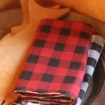 Folded up DIY reversible cloth napkins
