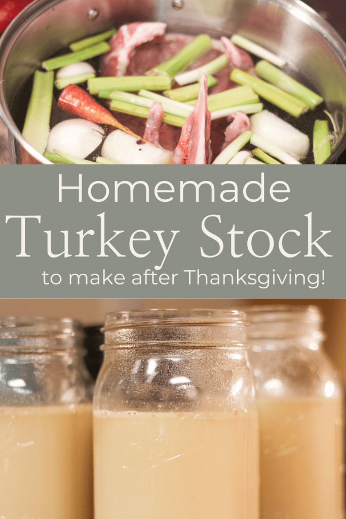 Pinterest image for homemade turkey stock