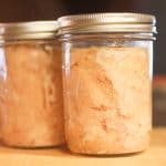Two glass canning jars of turkey meat