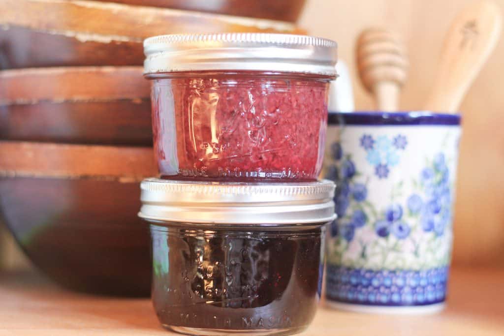 Two jars of homemade jam-my favorite kitchen tools