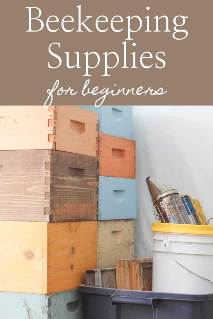 Pinterest image of beekeeping supplies