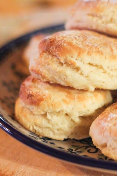 A plate of sourdough biscuits