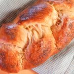 Loaf of braided sourdough bread