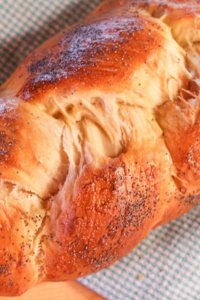 Loaf of braided sourdough bread
