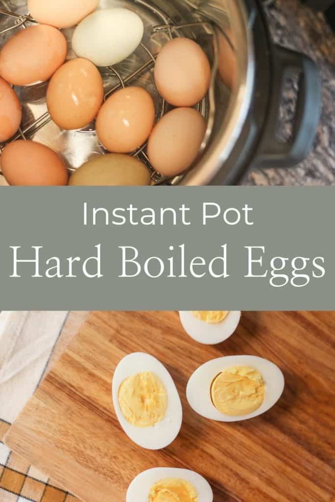 Pinterest image of Instant Pot hard boiled eggs