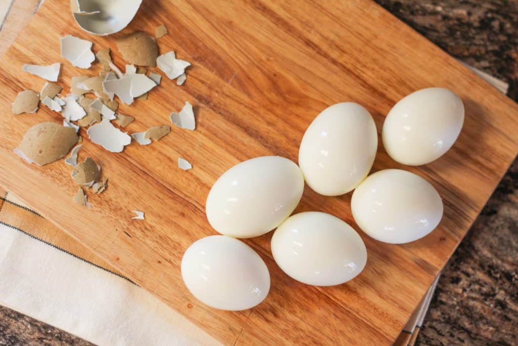 Six hard boiled eggs