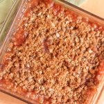 Baked oatmeal rhubarb crunch