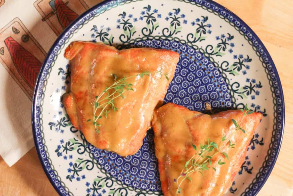 2 salmon fillets with honey mustard glaze