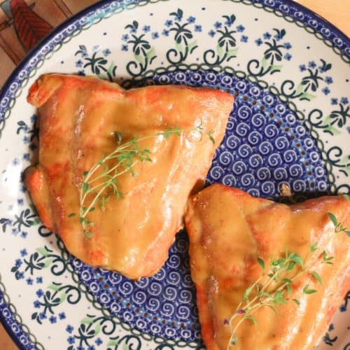 2 salmon fillets with honey mustard glaze