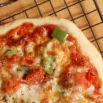 Pizza on a cooling rack