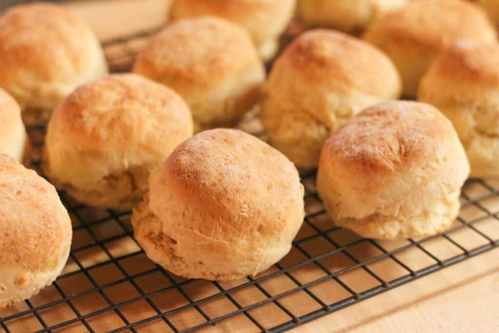 Biscuits cooling on a wire rack