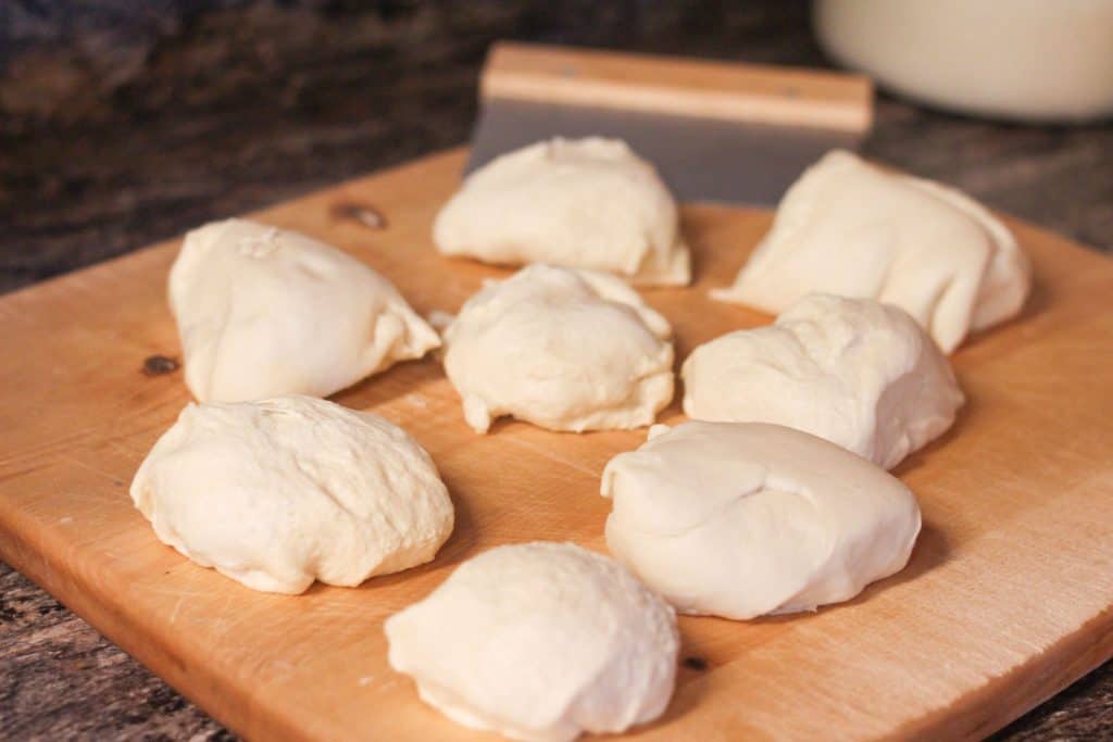 Pieces of dough on a counter