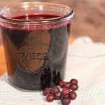 A jar of homemade berry sauce